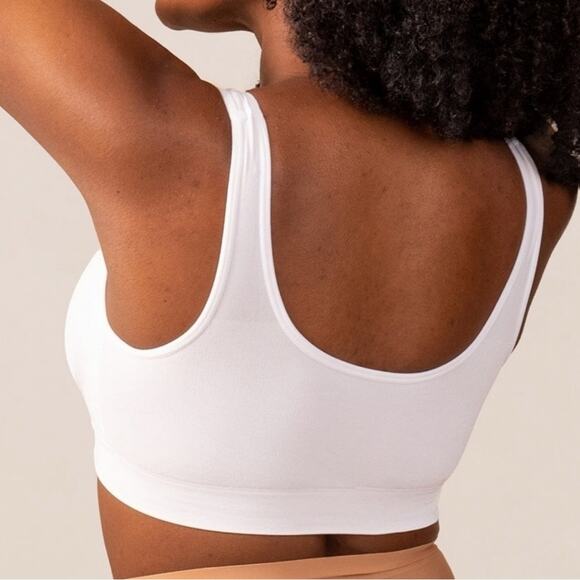 TRUEKIND Wireless Hookless Pullover Wide Strap Bralette - Size 2XL WHITE - Picture 2 of 5